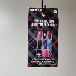 Monster High Press On Nail Chips - Blue, Purple, Pink, and Black